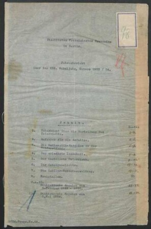1923/24: Jahresbericht über das ... Schuljahr Ostern ... - 1923/24