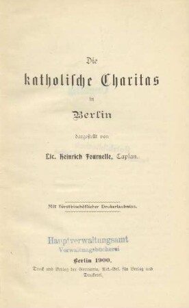 Die katholische Charitas in Berlin