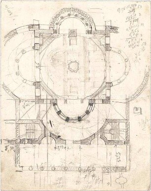 Thiersch, August ; Athen (Griechenland); Stoa des Hadrian - Grundriss