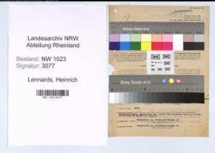 Entnazifizierung Heinrich Lennards , geb. 17.10.1899 (Postbeamter)