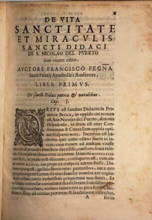 De Vita, miraculis et actis Sancti Didaci Libri tres