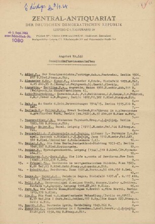 Nr. 642: Gesellschaftswissenschaften
