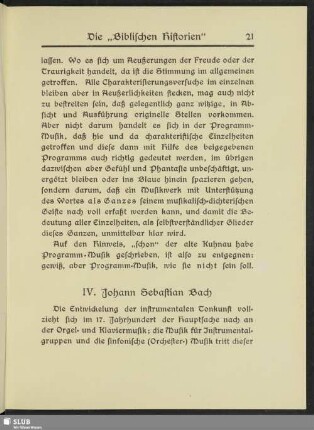 IV. Johann Sebastian Bach