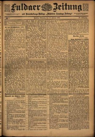 Zweite Ausgabe vom Mittwoch, den 10. Januar 1900.