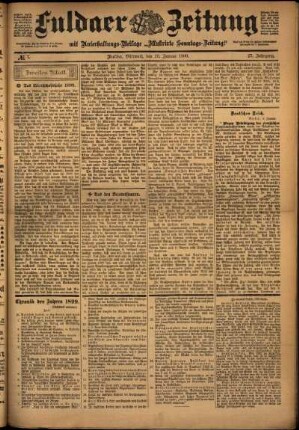 Zweite Ausgabe vom Mittwoch, den 10. Januar 1900.