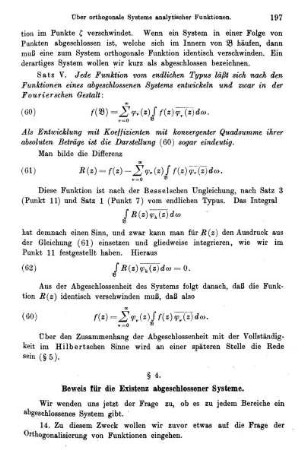 § 4. Beweis für die Existenz abgeschlossener Systeme.