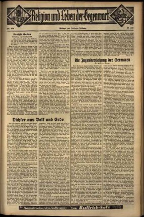 Dritte Ausgabe vom Sonntag, den 28. Juli 1935.