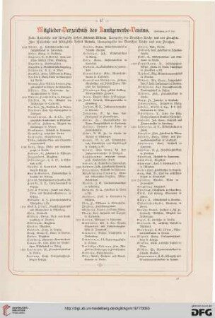Mitglieder-Verzeichnis des Kunstgewerbe-Vereins