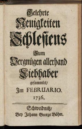 Im Februario. 1736.