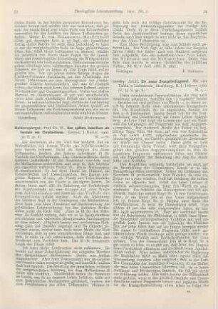 73-74 [Rezension] Baldensperger, W., Das spätere Judenthum als Vorstufe des Christenthums