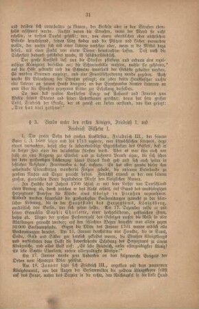 § 3. Berlin unter dem ersten Königen, Friedrich I. und Friedrich Wilhelm I.