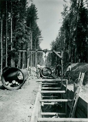 Wasserleitung Hoher Bühl bei Nürnberg, Deutschland, 1936