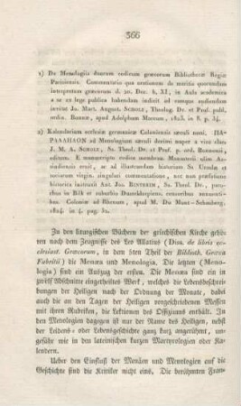 366-371 "De Menologiis duorum codicum graecorum Bibliothecae Regiae Parisiensis" ; "Kalendarium ecclesiae germanicae Coloniensis saeculi noni"