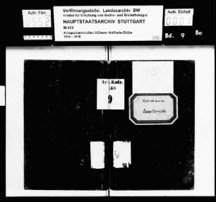Kriegsstammrolle des Stabs des Württembergischen Artillerie-Kommandeurs Nr. 148