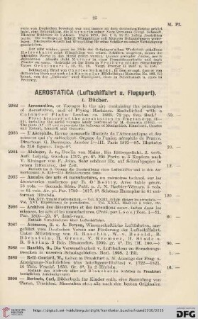 Aerostatica (Luftschiffahrt u. Flugsport) (Nr. 2982 - 3155)