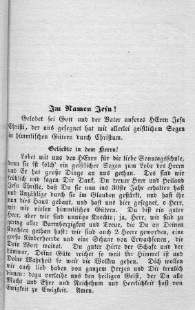 Im Namen Jesu!
