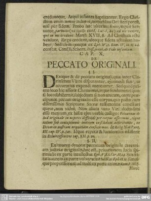 Cap. X. De Peccato Originali