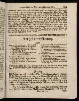 1043-1048, Inhalt; Eingang; Evangelium