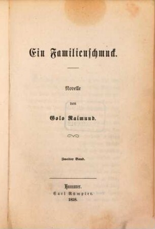Ein Familienschmuck : Novelle, 2