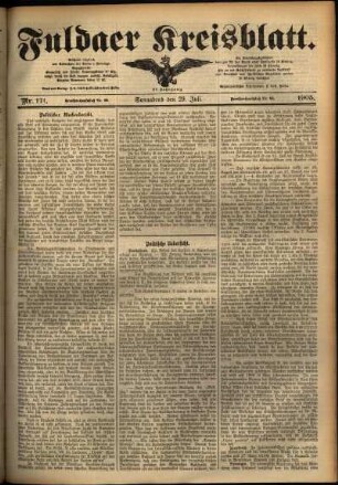Ausgabe vom Samstag, den 29. Juli 1905.