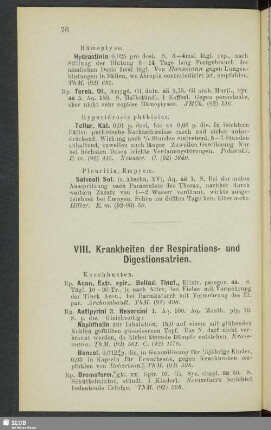 VIII. Krankheiten der Respirations- und Digestionsatrien