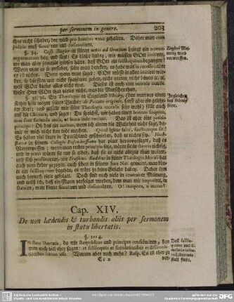Cap. XIV. De non laedendis & turbandis aliis per sermonem in statu libertatis