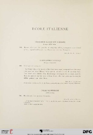 École italienne (Nr. 100-127)