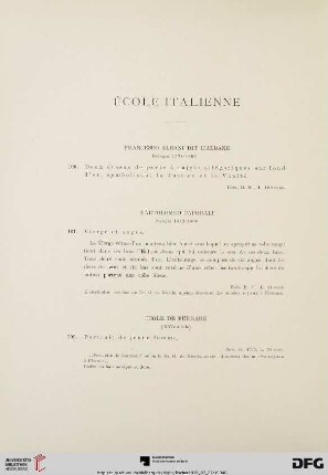 École italienne (Nr. 100-127)