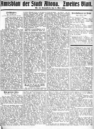 Nummer 19. Zweites Blatt. : Sonnabend, den 8. Mai 1926