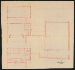 Lichtspielhaus, Vlotho: Grundriss und Längsschnitt 1:50