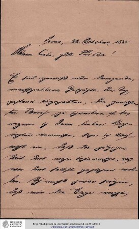 Brief vom 22.10.1885