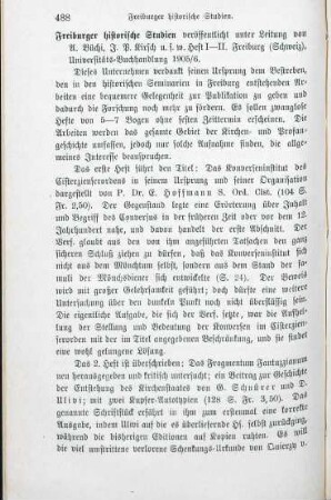 488-489 [Rezension] Freiburger historische Studien, 1 und 2