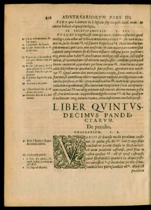 Liber Quintusdecimus Pandectarum.