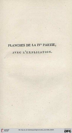 Planches de la IVe partie, avec l'explication