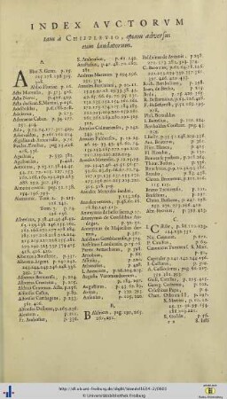Index Auctorum.