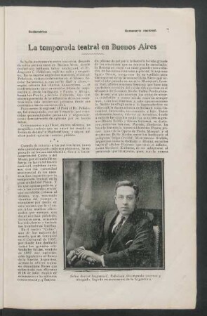 Señor doctor Augusto C. Peñaloza, distinguido escritor y abogado, llegado recientemente de la Argentina. [Fotografía]