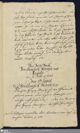 1. Capitel. Von Churfürst Mauritio.