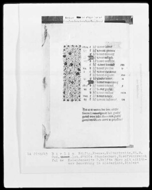 Lateinisches Stundenbuch — Teilbordüre, Folio 6verso