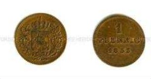 Deutsche Kleinmünze über 1 Pfennig aus dem Königreich Bayern