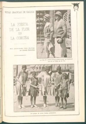 Notas gráficas de Galicia : [Retratos de] La Fiesta de la Flor en La Coruña. [Fotografías] especiales para Céltiga por Pardo Reguera