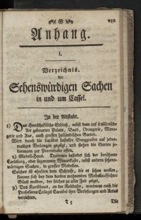 Verzeichnis der sehenswuerdigen Sachen in und um Cassel