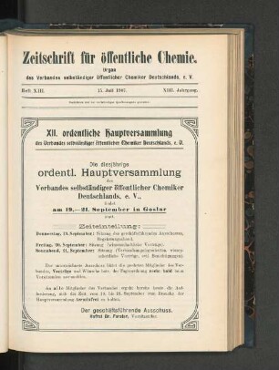 Heft XIII. 15. Juli 1907.