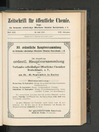 Heft XIII. 15. Juli 1907.