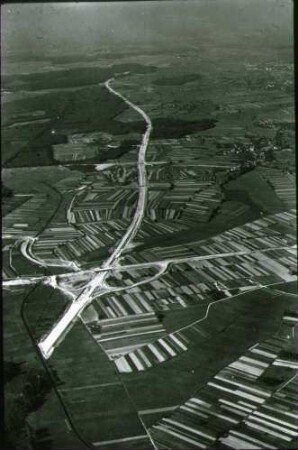 Anschlussstelle Bühl mit Streckenabschnitt Bühl-Baden-Baden (übersandt am 7. 4. 1959) (Luftaufnahme)