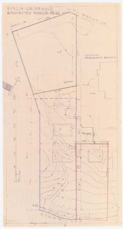 Haus Jansen, Berlin-Grunewald: Privatstraße und Wendeplatz, Lageplan 1:250