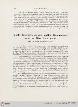 1: Ideale Zentralbauten des späten Quattrocento und der Stilo Lionardesco