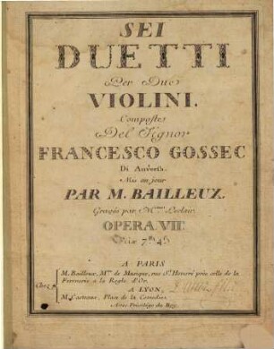 Sei duetti per due violini : opera VIIa