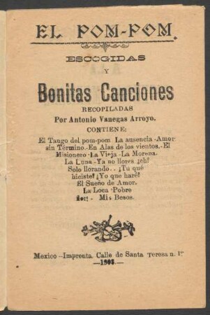 El pom-pom : escogidas y bonitas canciones