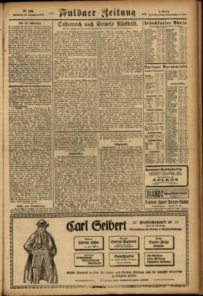Dritte Ausgabe vom Samstag, den 13. Dezember 1924.