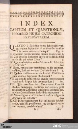 Index Capitum Et Quæstionum